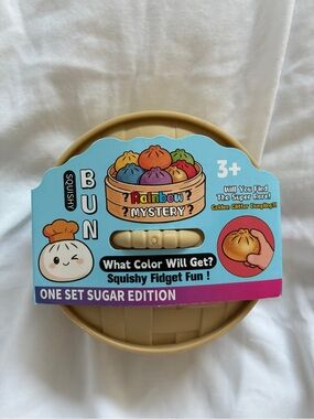Bun Squishy Rainbow Mystery Dumpling Toy -  RARE Golden glitter